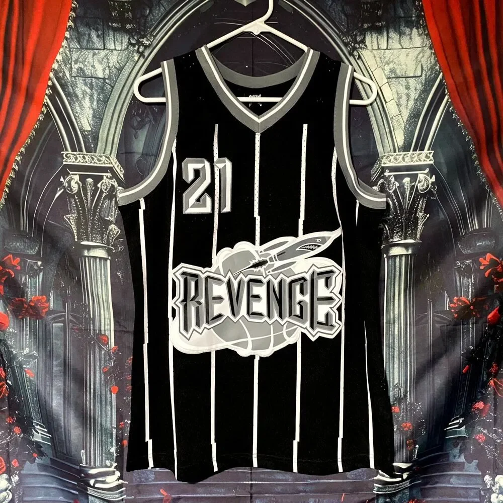 Revenge Houston Rockets Basketball Jersey Men M Black Activewear Performance #21 - Picture 1 of 8